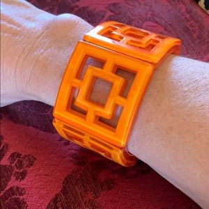 Geometric lucite bracelet - orange